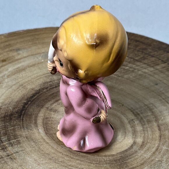 VTG HTF Josef Originals Wee Folks Figurine Pink Angel Lollipops Big Eyes Japan - Picture 2 of 5